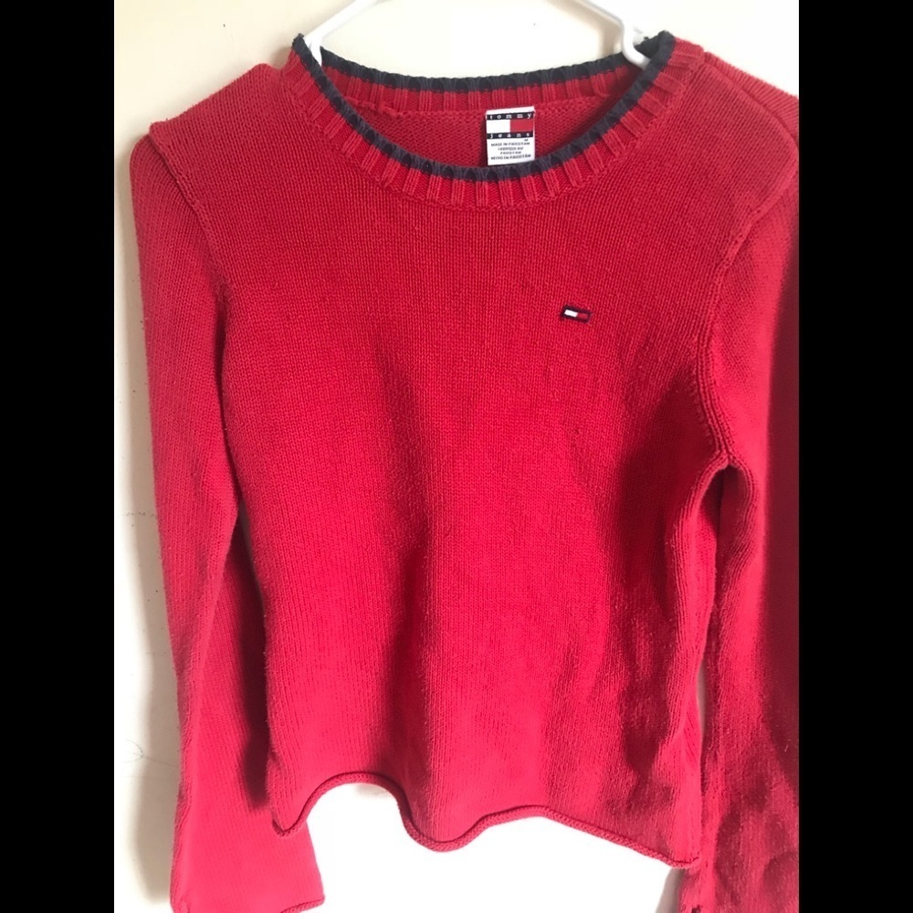 Vintage Tommy Hilfiger Jeans Red Sweater - Picture 6 of 8